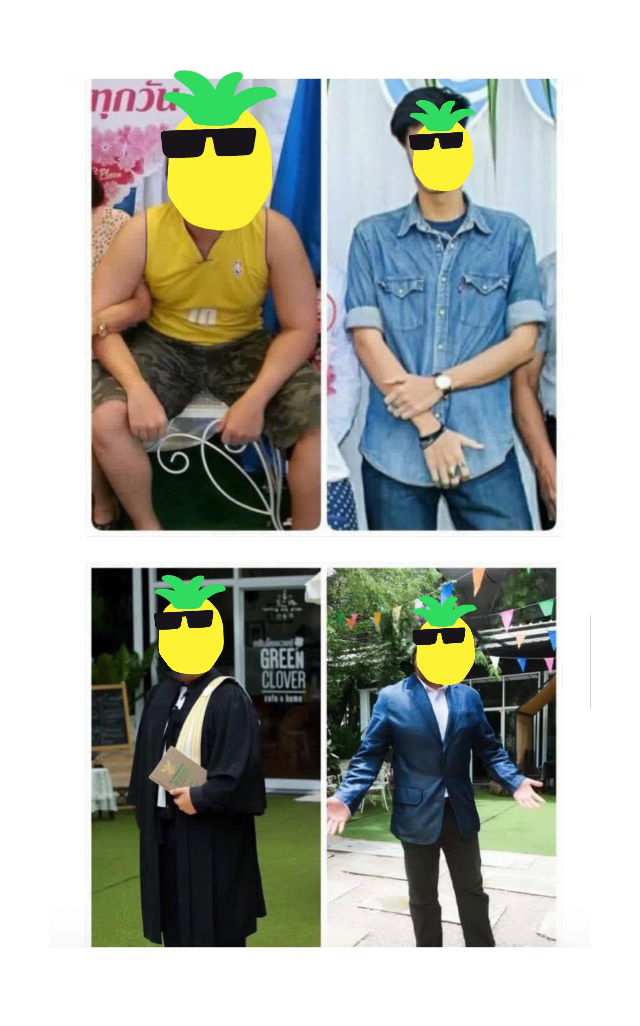 Two clients showing dramatic lifestyle and physique transformation through fasting coaching